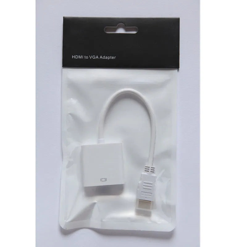HDMI to VGA adapter cable with 0.3m length and black/white colour options