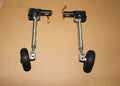 Black alloy retractable landing gear for RC aircraft with shock-absorbing mechanism and adjustable height