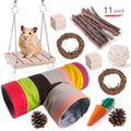 Wooden pet chewing toys bundle for rabbits guinea pigs and parrots with natural wood materials