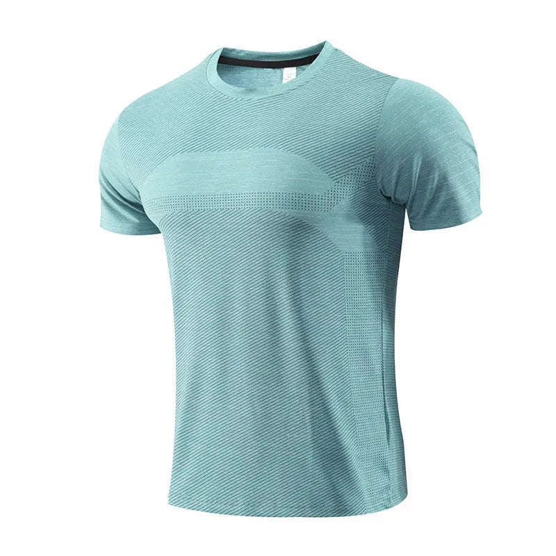 Athletic short sleeve t-shirt for running and basketball in polyester spandex fabric