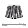 Galaxy reflective woven sportswear underwear in loose-fit casual design with mid-waist construction