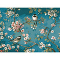 Abstract blue floral bird digital oil painting on 40x50cm linen canvas unframed