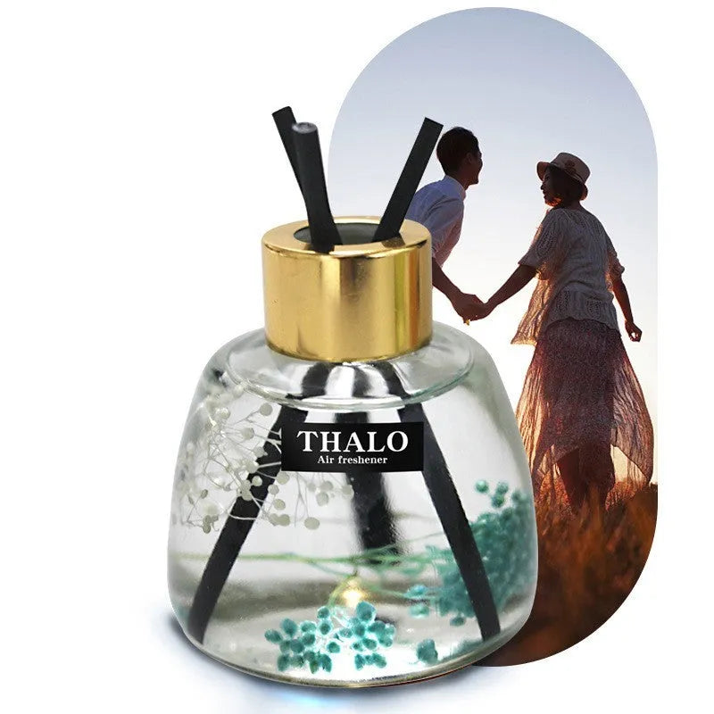 Glass bottle car perfume ornament with loose incense aromatherapy in Blue Wind Bells colour