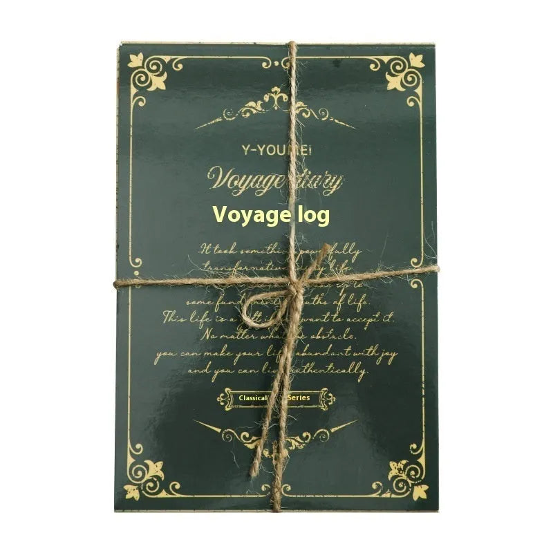 Retro literary notebook with classical letters design showing six colour variations