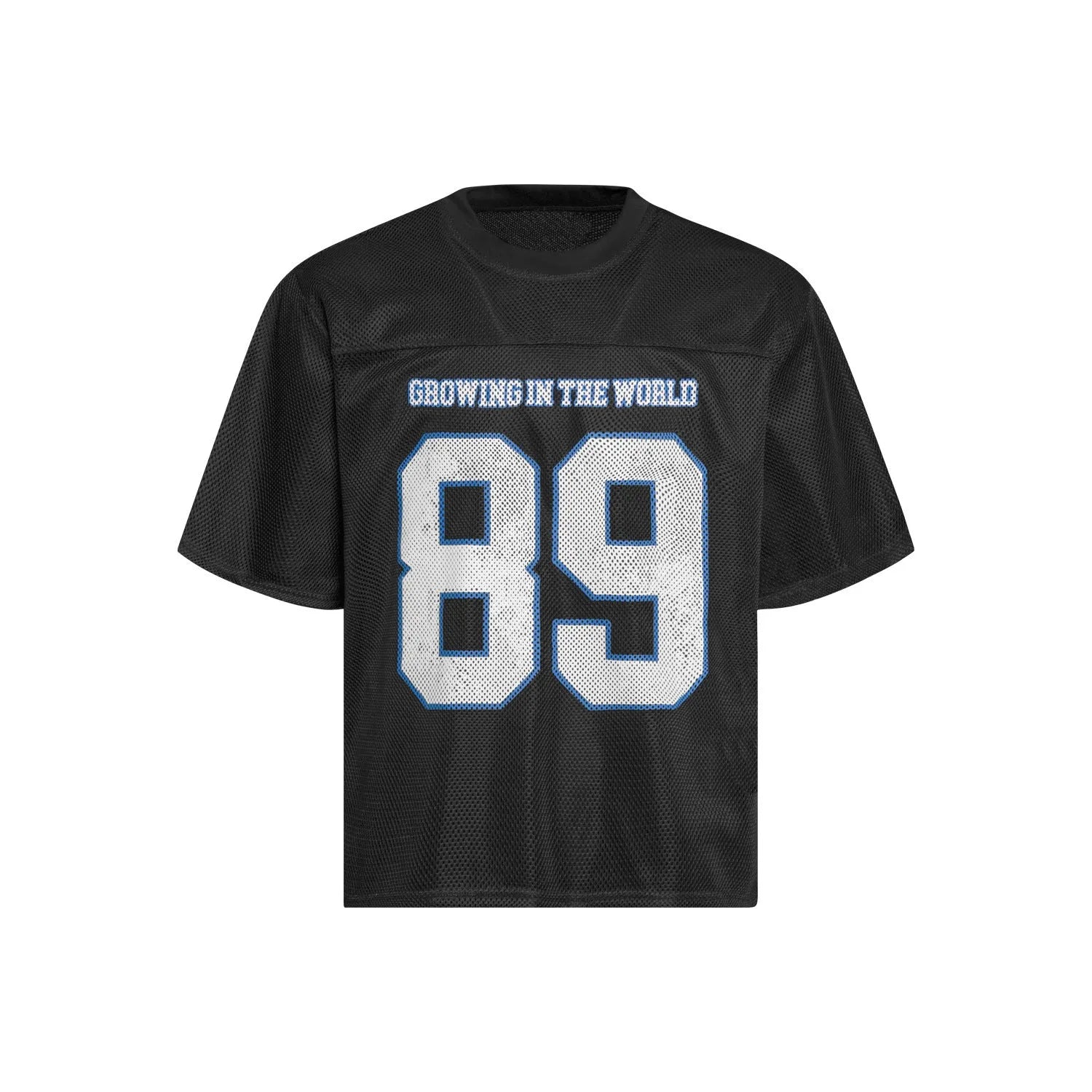 Men's loose-fitting casual T-shirt in black and white colours with regular short sleeves