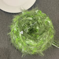 Hand-woven soft polyester braiding thread in green colour 6 strands 100g roll