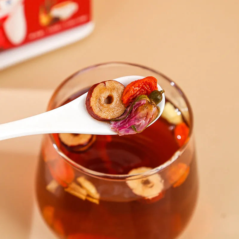 Box of Yuantang brown sugar ginger and red date herbal tea bags, net weight 150g.