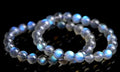 Natural cream body blue moonlight crystal bracelet with multiple stone size options