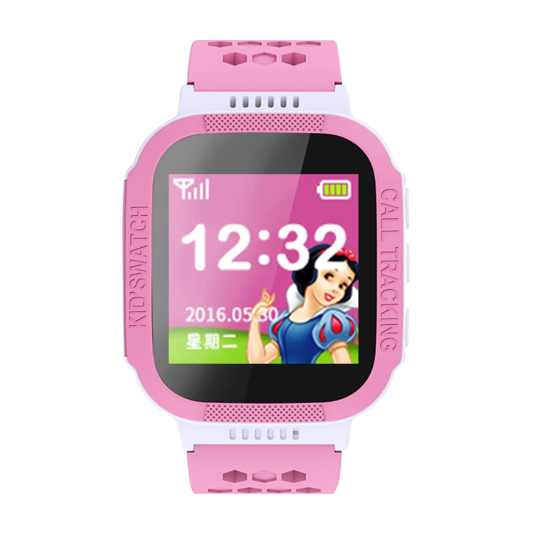 Blue children's phone watch with 1.44-inch IPS screen showing time display
