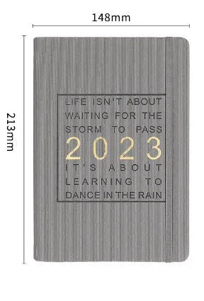 A5 student almanac diary with imitation leather cover showing monthly calendar layout and creative design elements