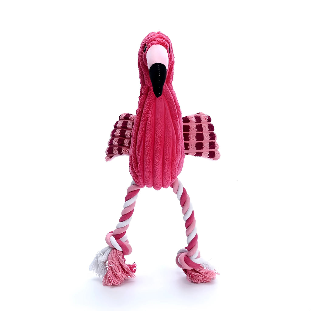 Pink corduroy animal shape squeaky plush dog toy for small and large dogs