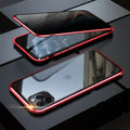 Anti-spy glass clamshell phone case in geometric design for iPhone, shown in multiple colour options