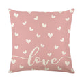 Red and white plaid heart pattern printed on a square 45x45cm decorative pillow cover.
