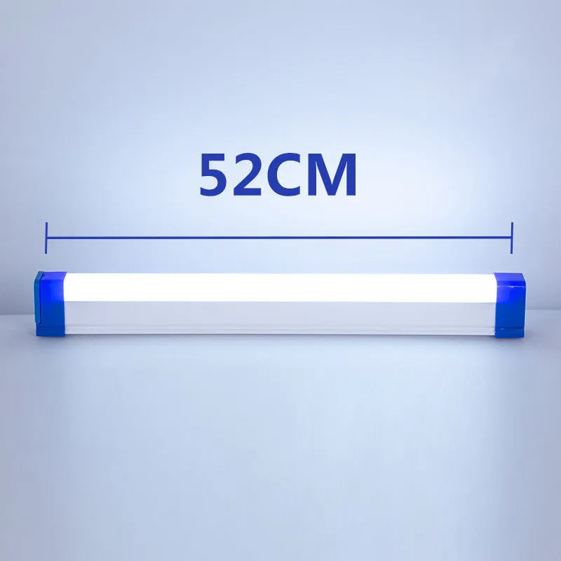 Blue and purple rechargeable LED tube light stick with dimmable RGB settings for photography and room ambience.