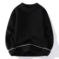 Men's grey loose-fit pullover sweater with round neck and long sleeves