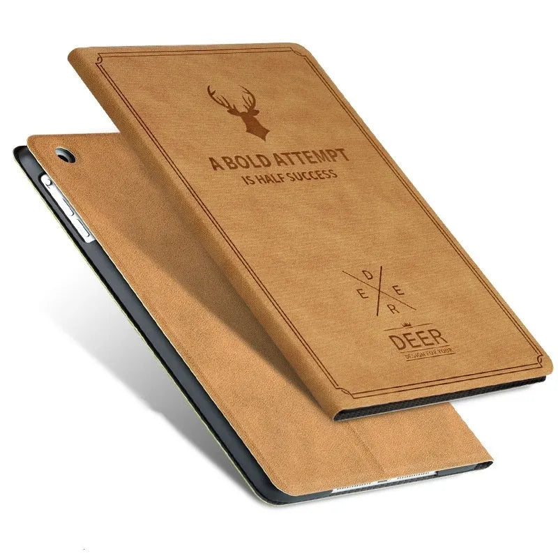 Clamshell flat protective cover for iPad in imitation leather with PC shell