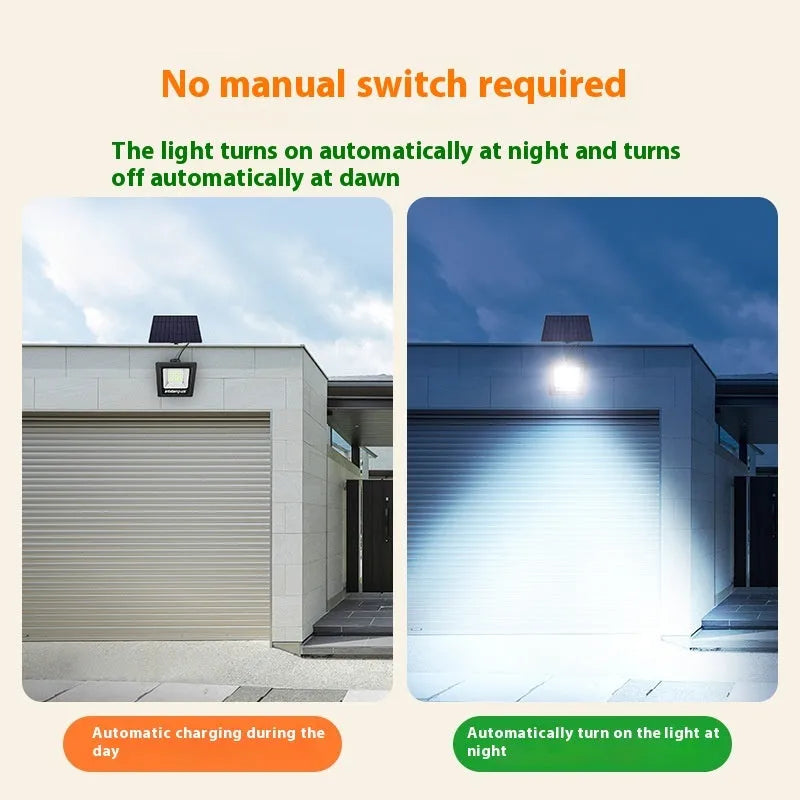 Outdoor courtyard solar LED light with waterproof IP65 rating and three lumen model options