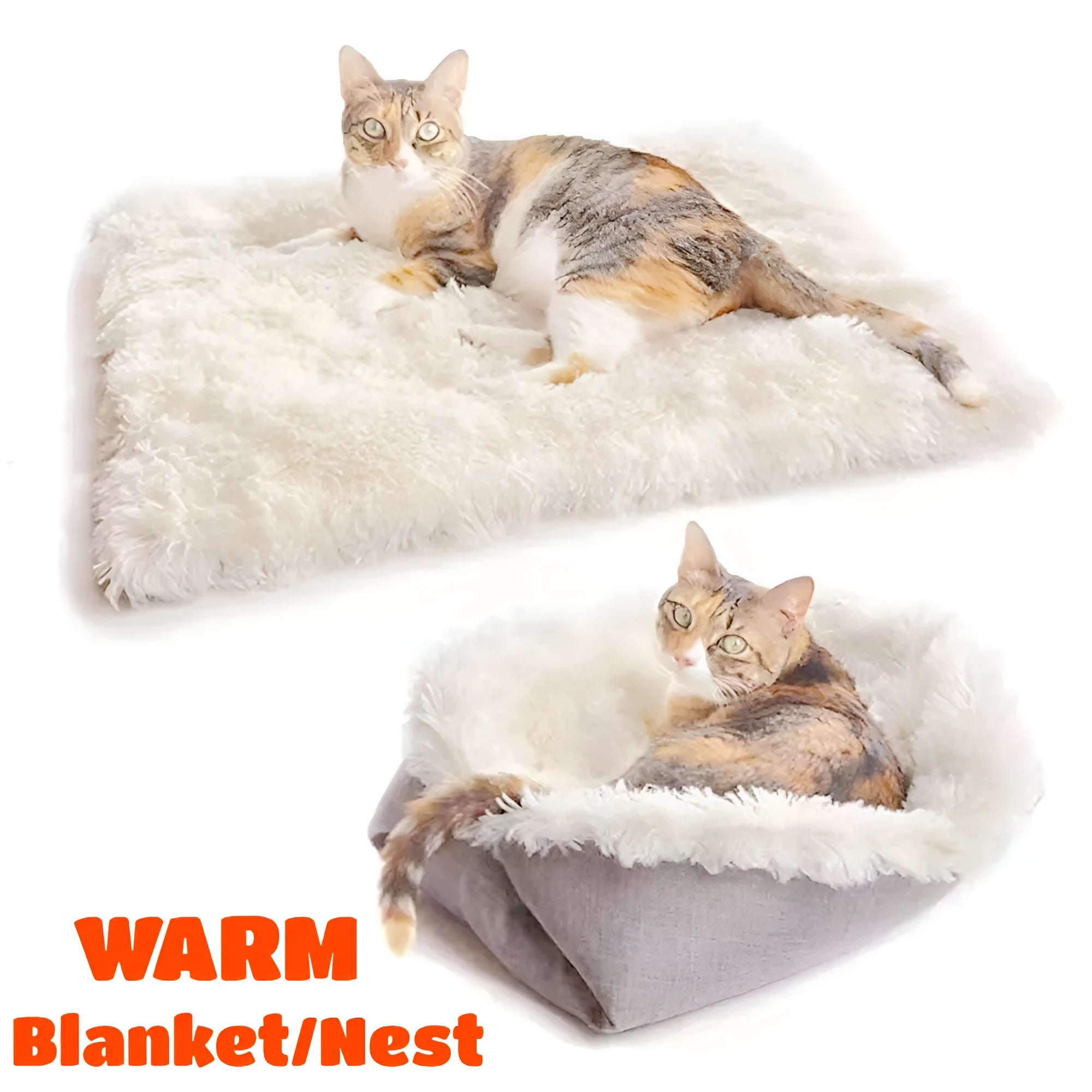 Grey pet blanket with long plush hair and black non-slip bottom particles