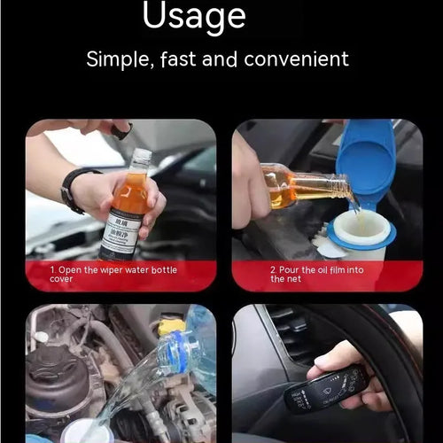 150ml Car Glass Oil Film Remover spray bottle in yellow and blue packaging options.