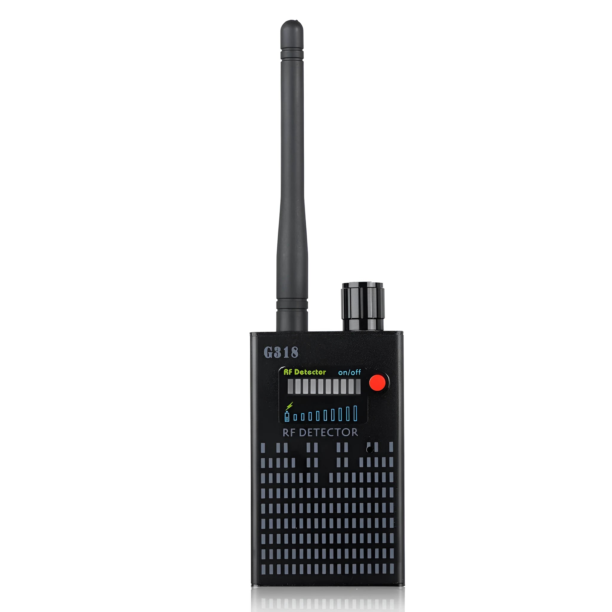 Black G318 aluminium alloy camera detector with compact rectangular design for security checks