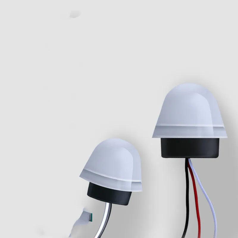 White automatic induction street lamp with motion sensor for outdoor garden or driveway lighting
