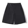 Men's solid colour quick-dry sports shorts with elastic waistband, shown in khaki.