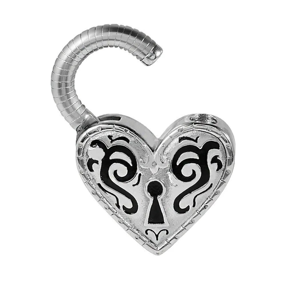 Heart-shaped stainless steel earrings with electroplated gold and steel colour finishes