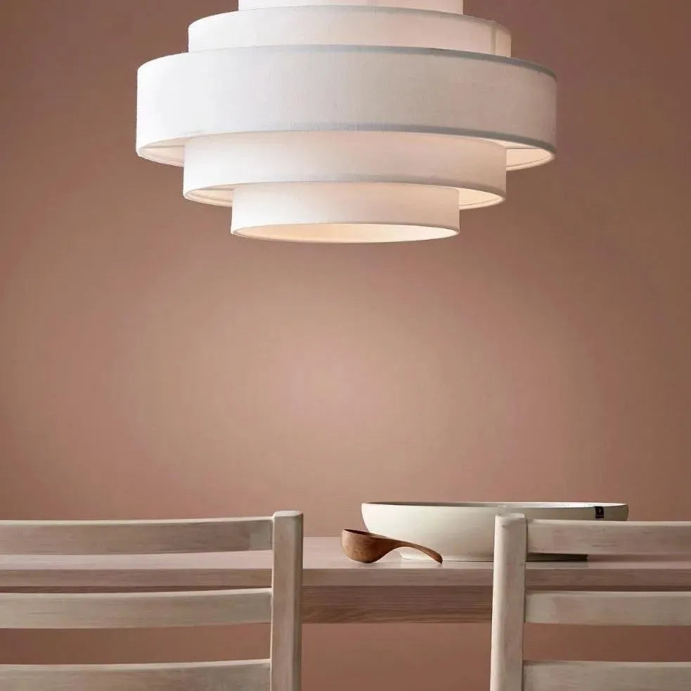 Beige 50cm fabric chandelier ceiling light Southeast Asian style for home dining bedroom