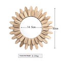 European-style wooden framed wall hanging mirror in baked colour finish