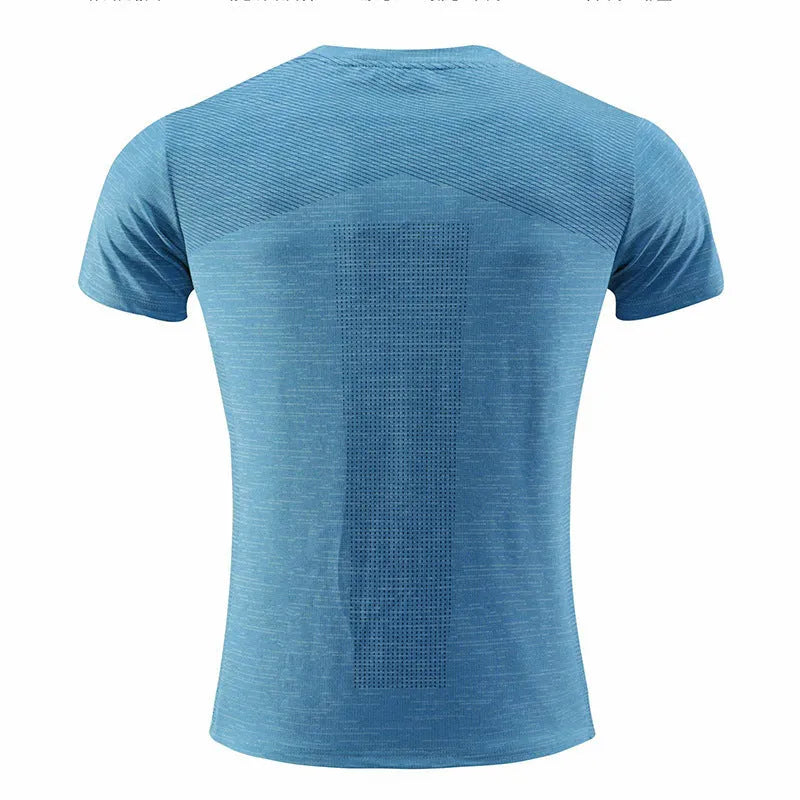 Athletic short sleeve t-shirt for running and basketball in polyester spandex fabric