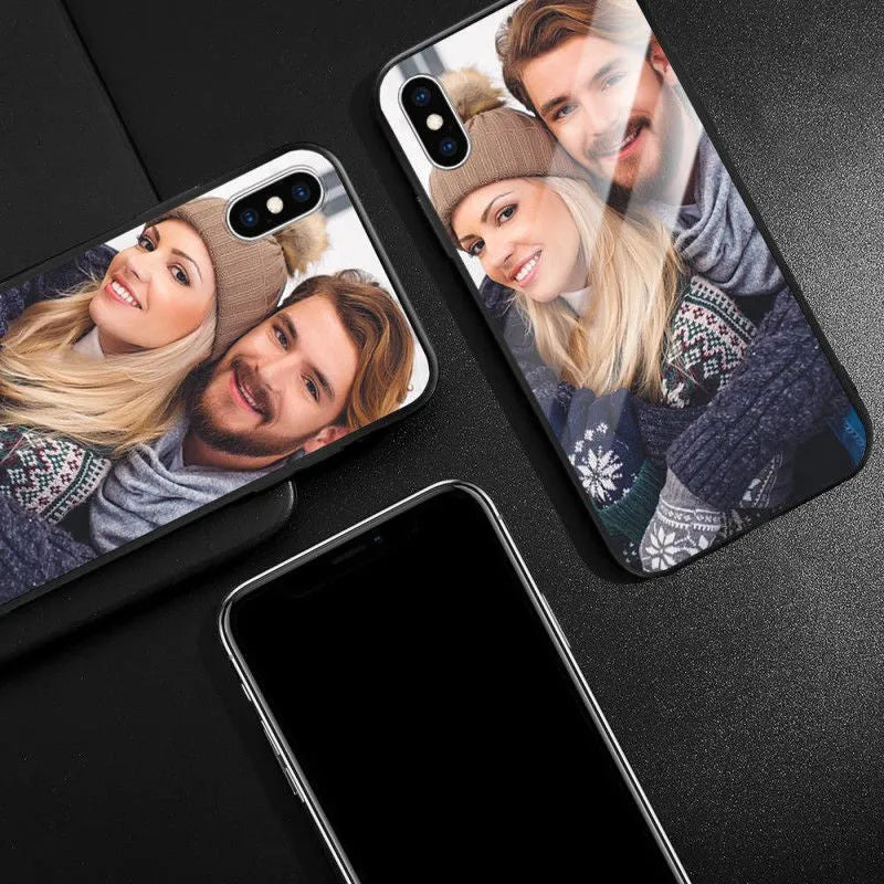 Patterned compatible iPhone case with raised bumper edge and precision cut outs for camera and ports