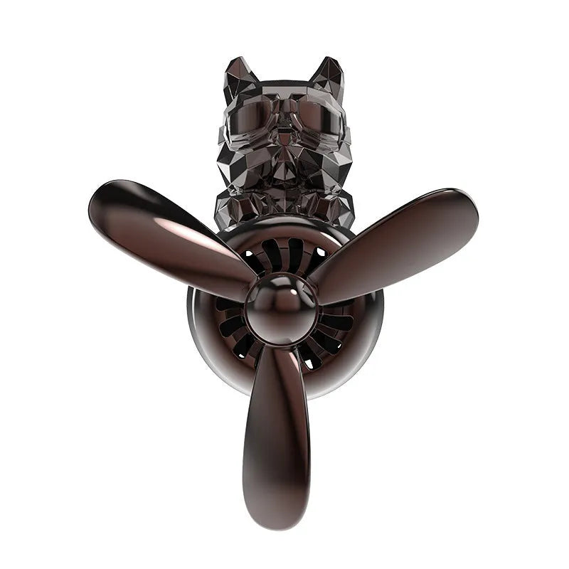 Electroplated pit bull shaped car air vent aromatherapy with cologne fragrance in black colour on car vent