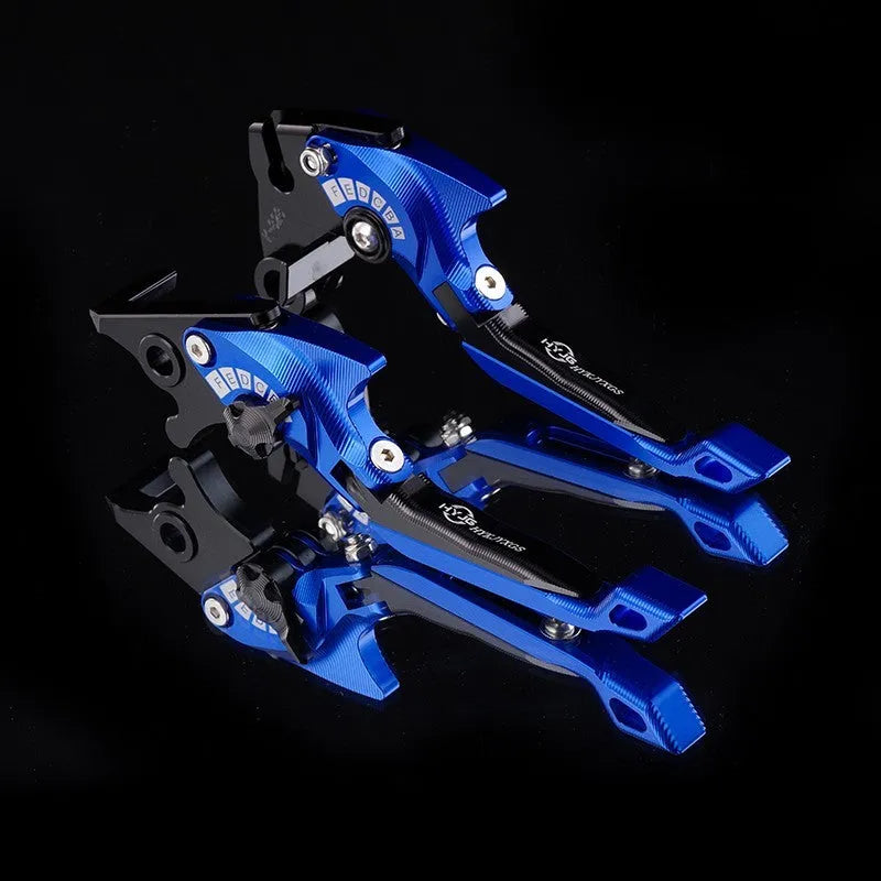 Adjustable anodised aluminium horn handle motorcycle clutch lever in multiple colour options