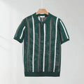 Short-sleeved polo shirt in hollow mesh ice silk fabric with decorative zipper detailing