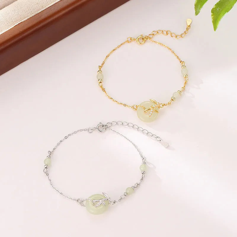 Women's antique style 925 silver safety buckle bracelet with peace buckle element