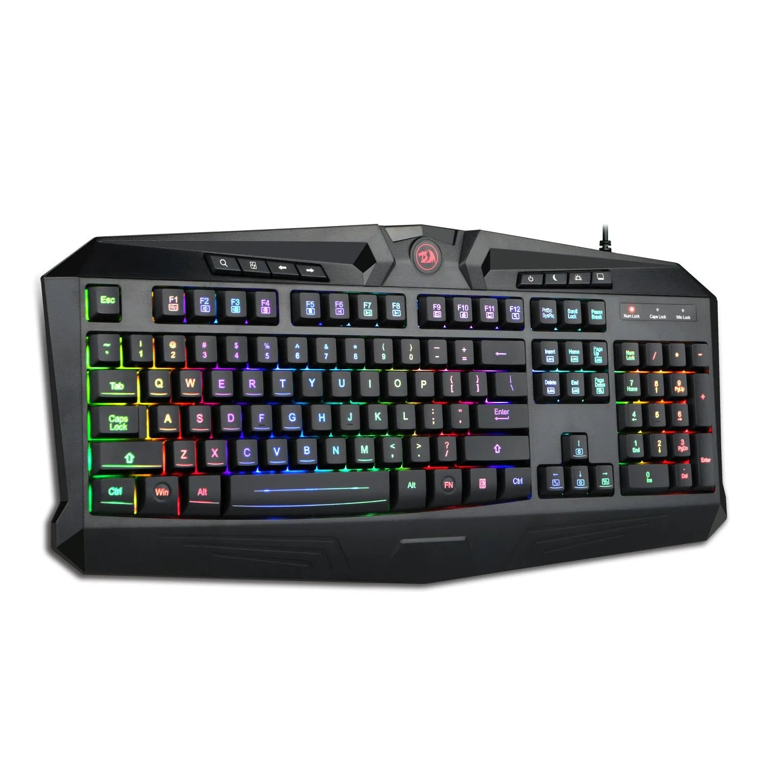 RedragonS101-1 black wired gaming keyboard and mouse set with USB cables