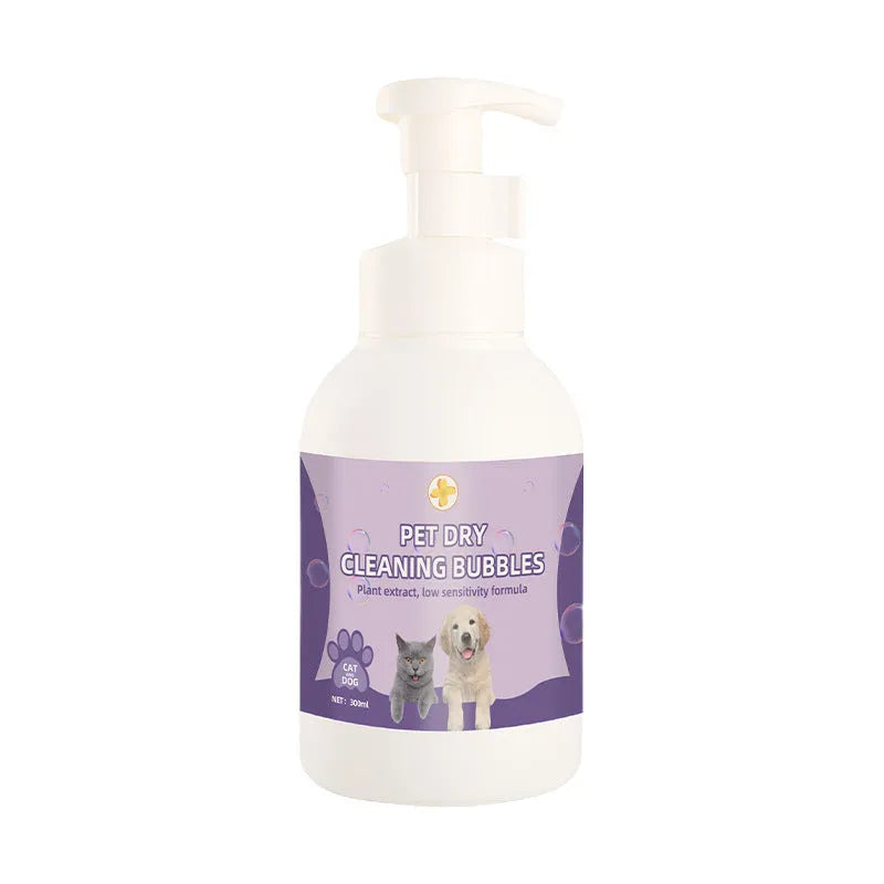Pet disposable foam antibacterial wash-free bath shampoo in 300ml and 500ml bottles