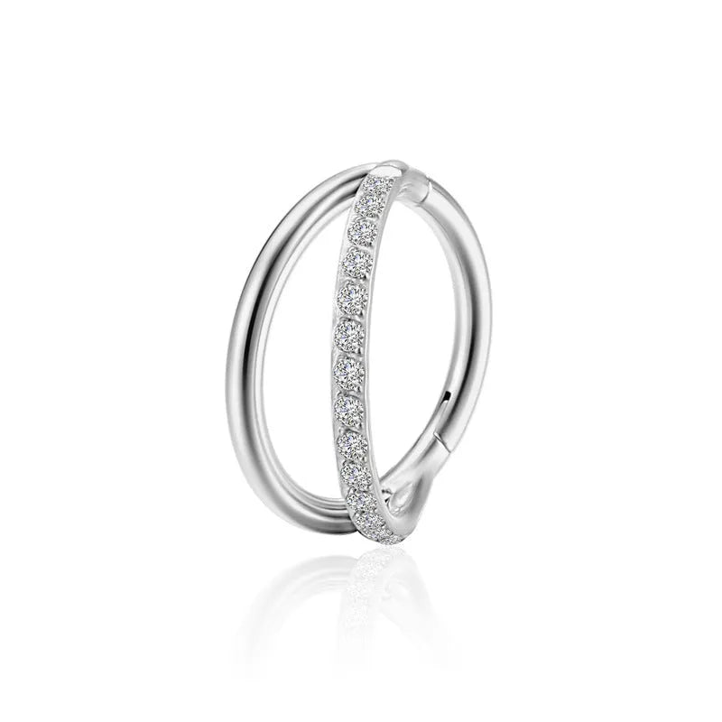 Titanium alloy nose ring body jewellery showing colour options and size variations