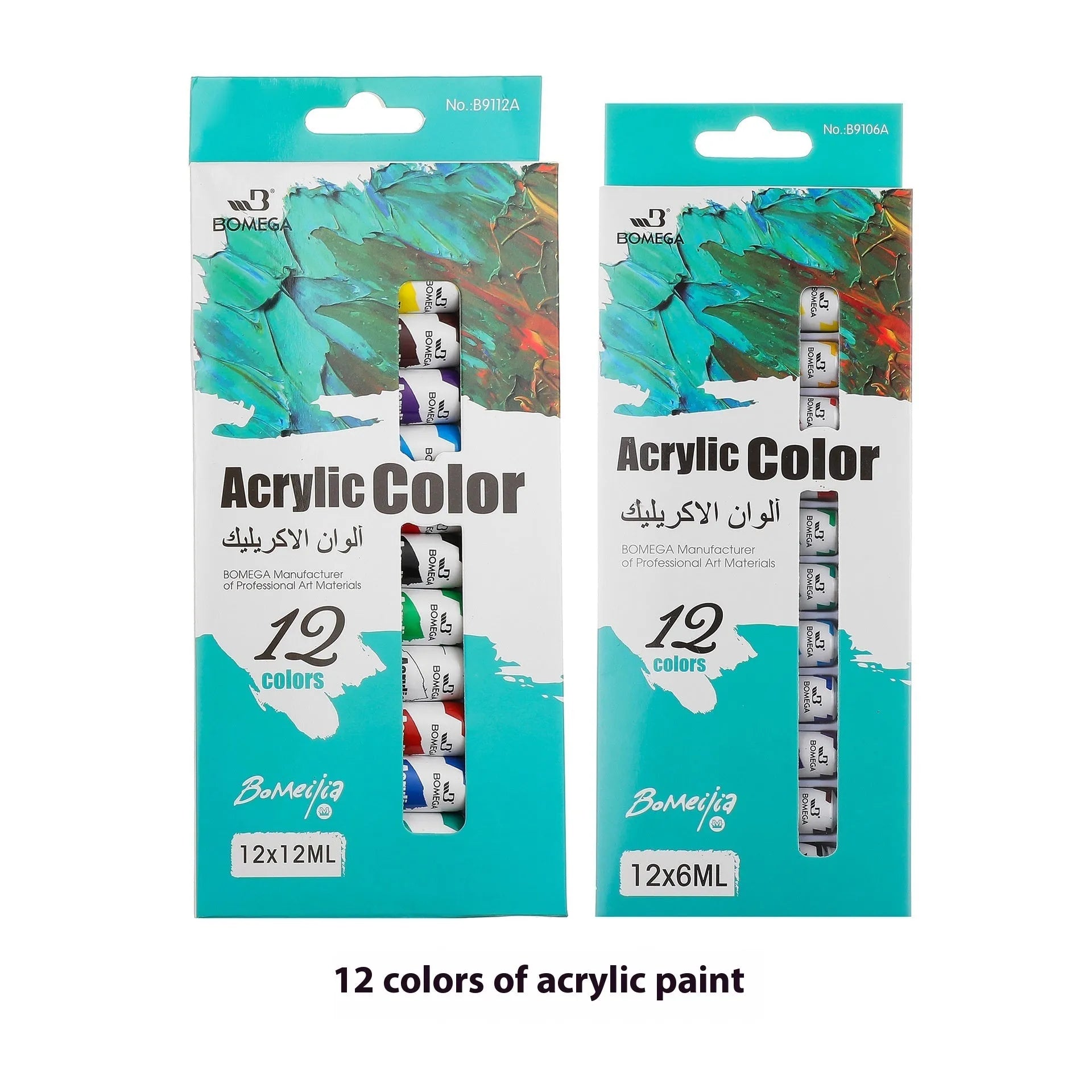 Artist pigment paint set showing tubes for acrylic, gouache, watercolour, oil painting, glass and textile work