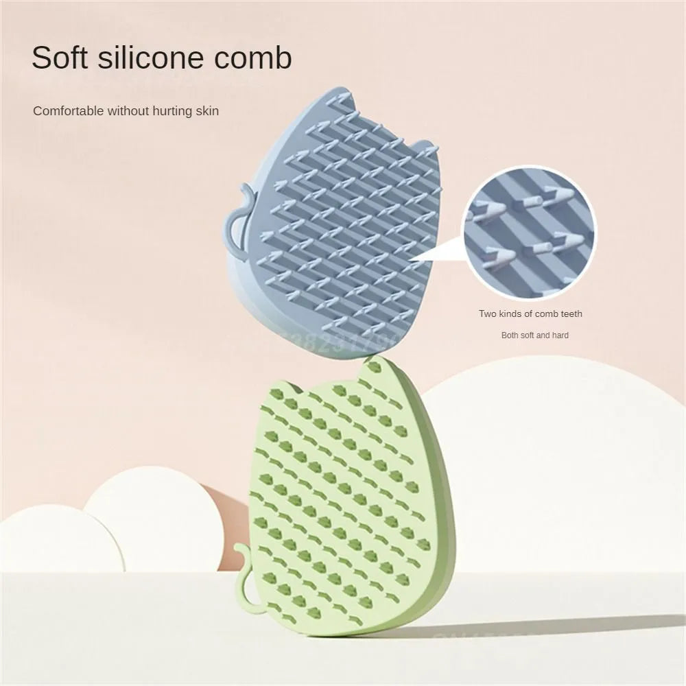 Brown blue green silicone sponge pet comb brush for cat and dog grooming