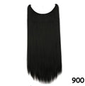 S-noilite 20 inch invisible wire hair extensions with fish line wire, silky straight synthetic black hair