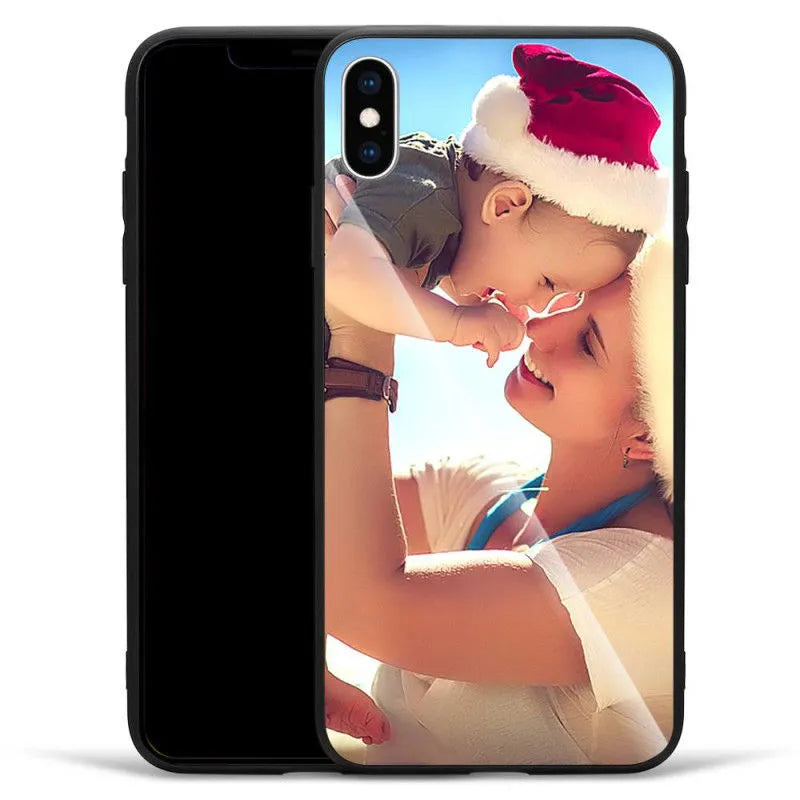 Patterned compatible iPhone case with raised bumper edge and precision cut outs for camera and ports
