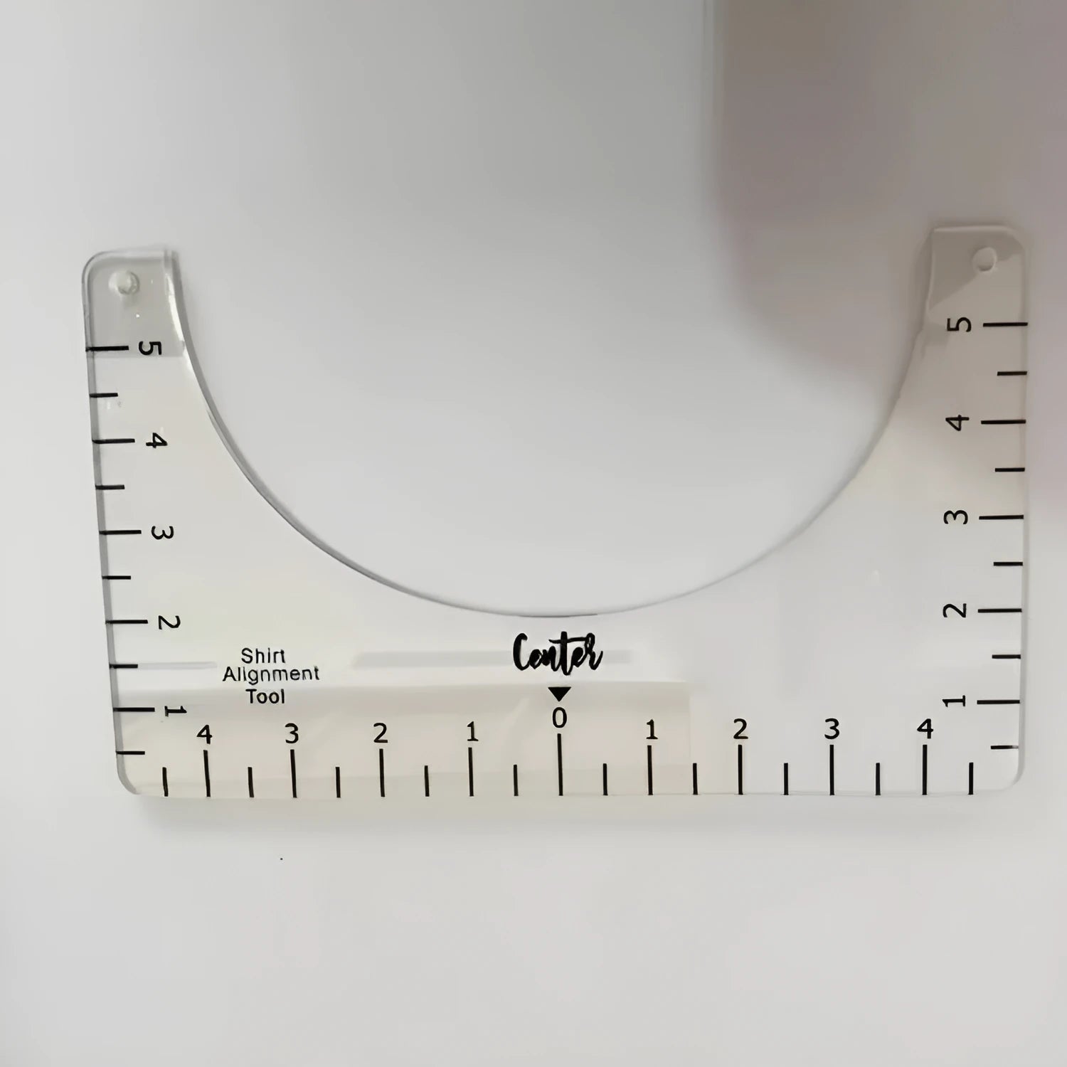 Transparent acrylic sewing patch ruler 10x6 inches for t-shirt alignment with carved markings