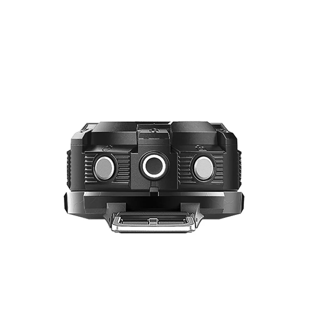Black waterproof sports digital camera with slender 290mm body on a textured surface.