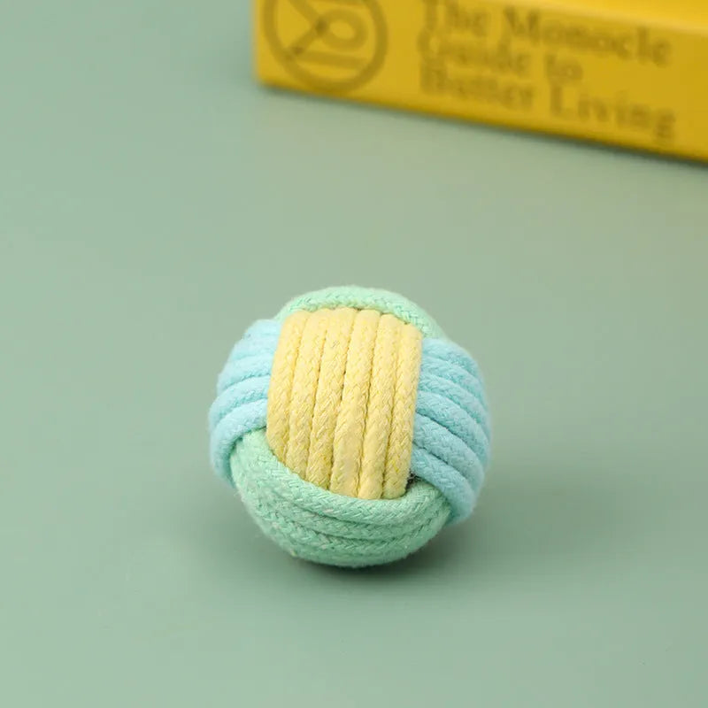 Handmade cat hair ball plush toy measuring 5cm with cotton ball construction