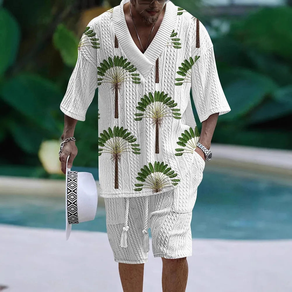 Loose fitting casual short sleeve suit set in various colours