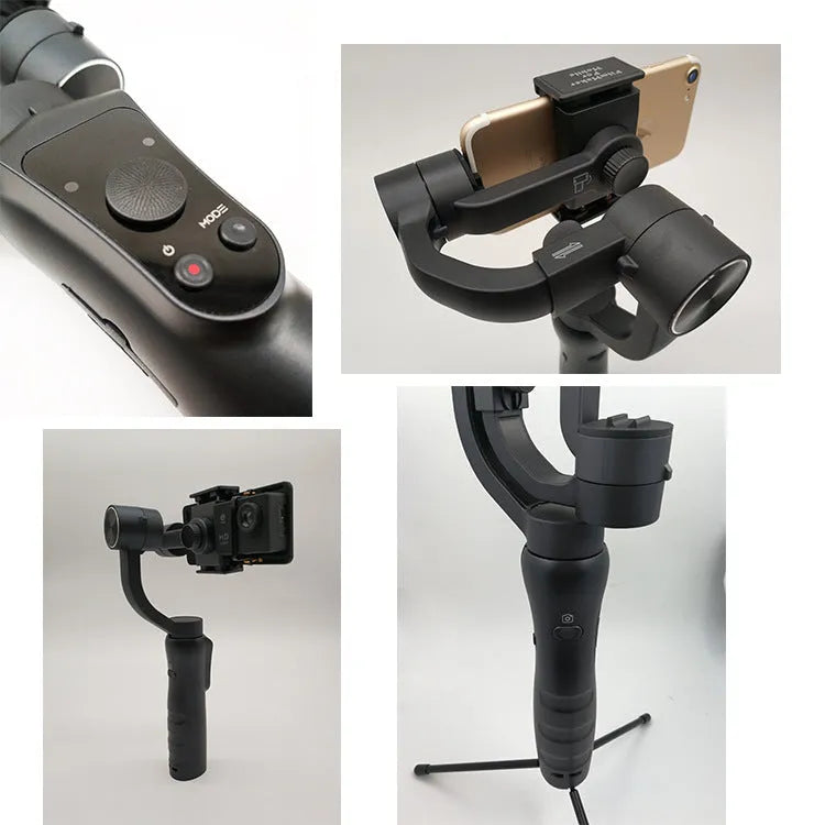 Black 3-axis handheld smartphone gimbal stabiliser for phones below 6.5 inches