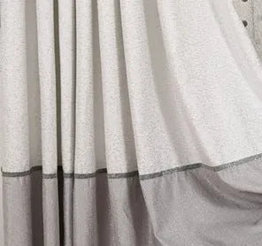 Blackout curtain panel showing heavy fabric texture and header attachment options
