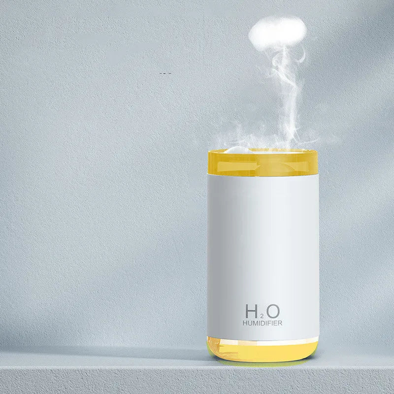 Jellyfish-shaped humidifier with warm night light and smoke ring mist output
