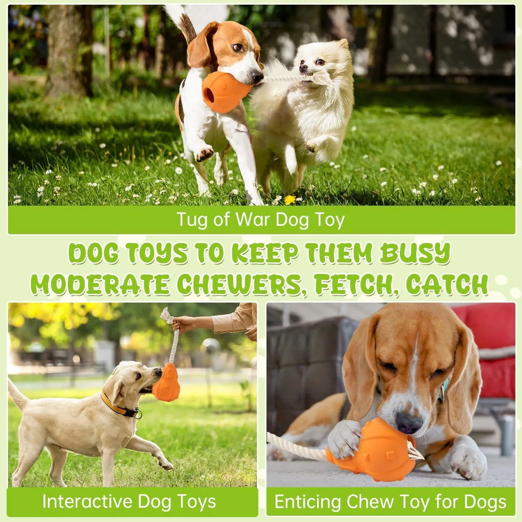 Natural rubber stuffable dog toy 30 cm long with treat dispensing hole for small medium breeds